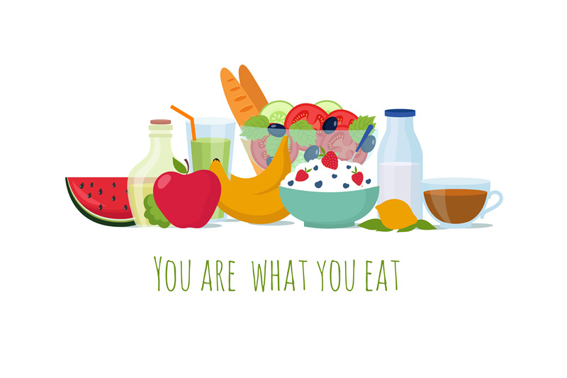 healthy-balance-diet-food-best-meals-for-life-vector-background