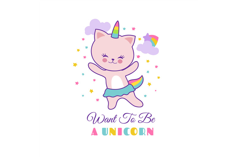 funny-pet-white-cat-unicorn-cute-vector-graphics-for-little-girl-t-sh