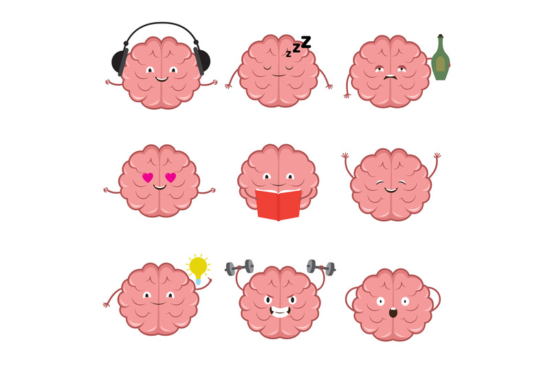 funny-strong-healthy-and-smart-brain-brains-emotions-vector-cartoon