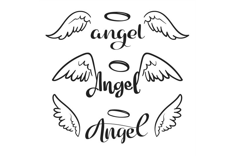 doodle-flying-angel-wings-with-halo-sketch-angelic-wings-freedom-and