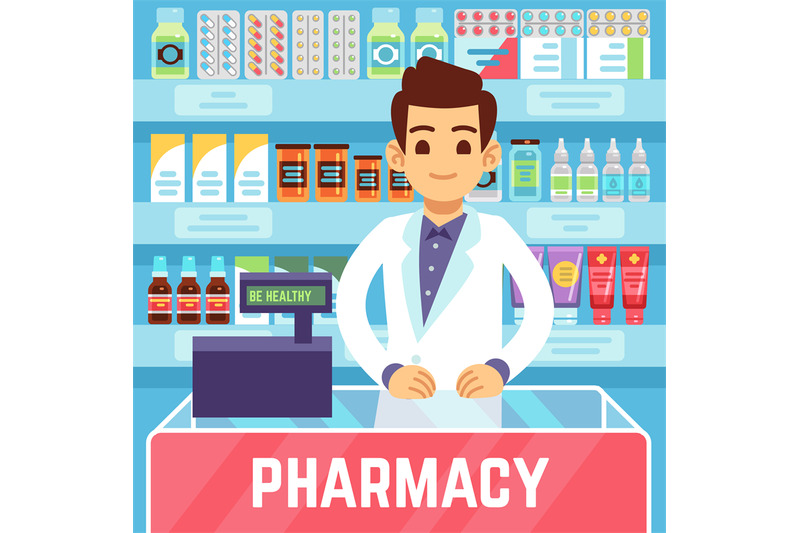 happy-young-man-pharmacist-sells-medications-in-pharmacy-or-drugstore