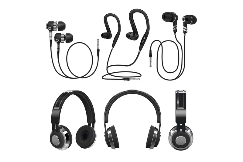 realistic-earphones-wireless-and-corded-music-headphones-3d-vector-i