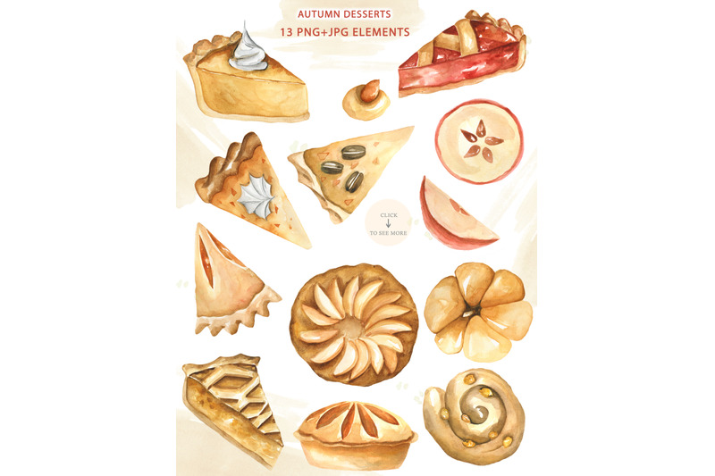 watercolor-traditional-autumn-desserts