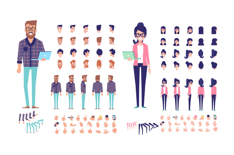 geek-male-and-female-animation-vector-set