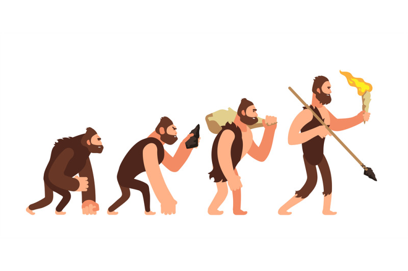 theory-of-human-evolution-man-development-stages-anthropology-vector