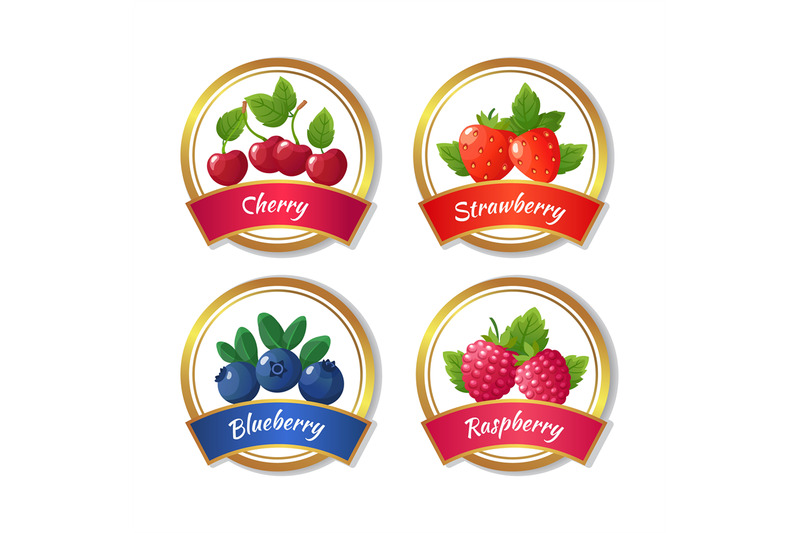 berry-jam-and-marmalade-labels-fresh-summer-fruits-stickers-vector-te