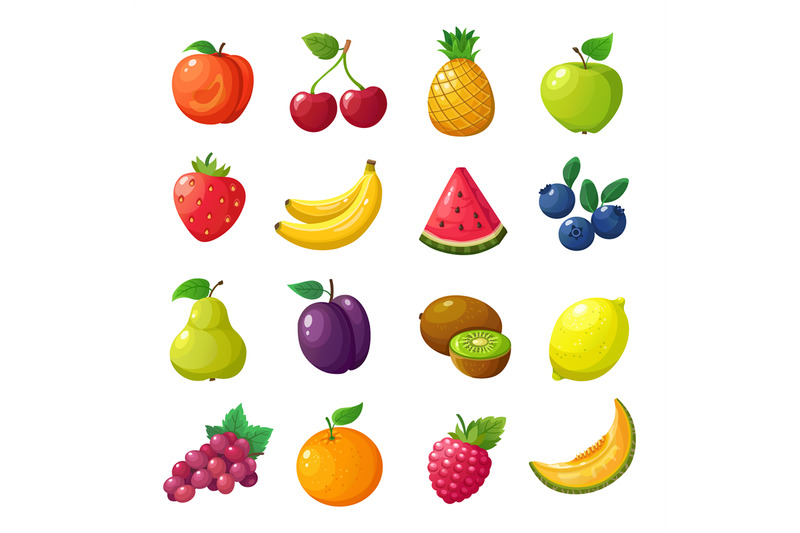 cartoon-fruits-and-berries-melon-pear-mandarin-watermelon-apple-orang