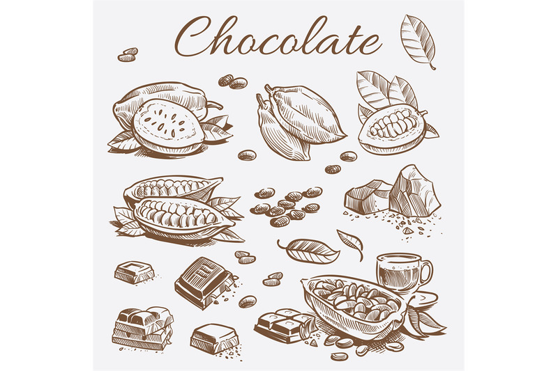 chocolate-elements-collection-hand-drawing-cocoa-beans-chocolate-bar