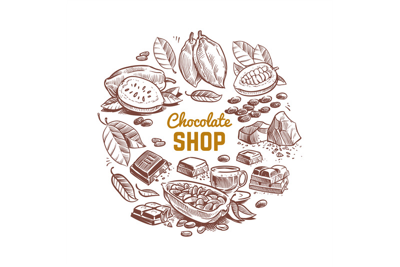 chocolate-shop-vector-emblem-design-with-sketched-cocoa-beans-and-choc