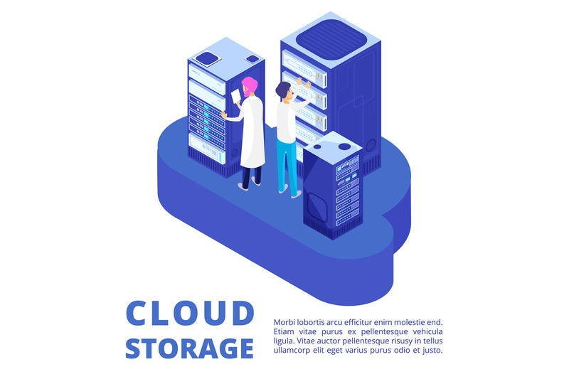 server-administration-and-cloud-storage-isolated-on-white-background