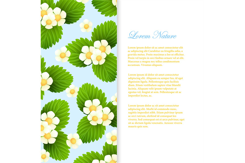 nature-banner-template-with-realistic-leaves-and-flowers