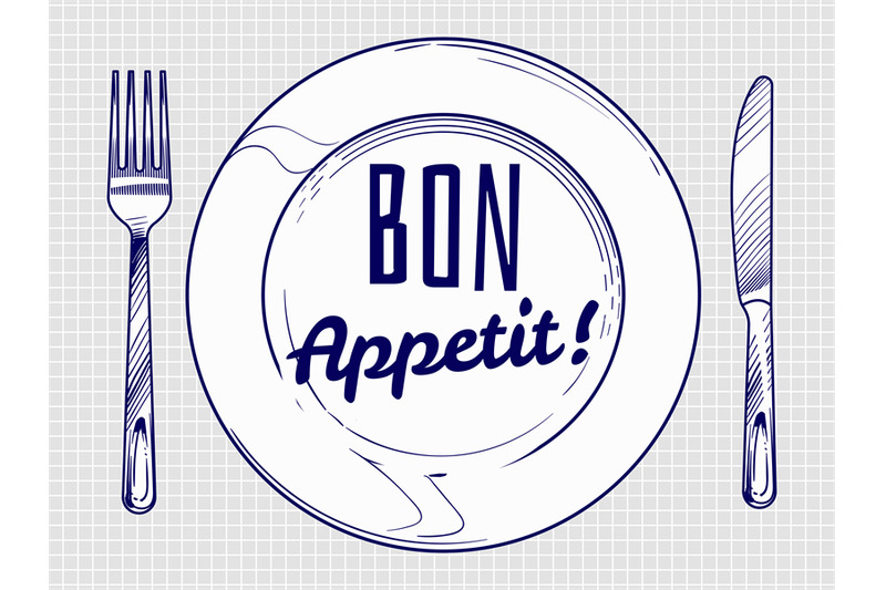 dinner-plate-with-knife-and-fork-doodle-sketch-tableware-and-dish-re