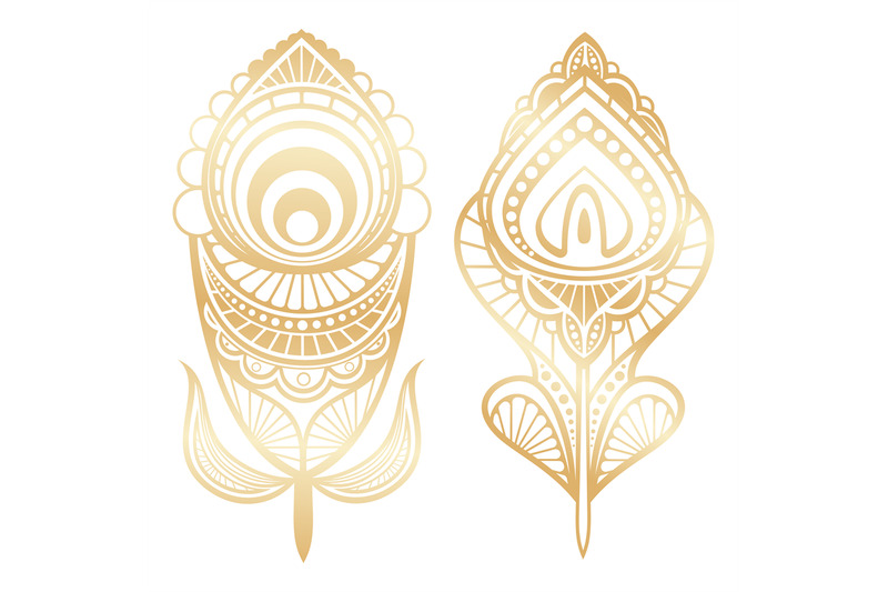 golden-feathers-indian-style-isolated-on-white-background