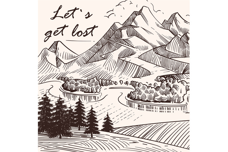 hand-sketched-mountain-landscape-lets-get-lost
