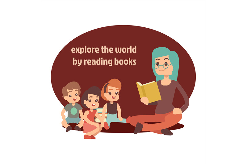 young-teacher-and-happy-kids-reading-book