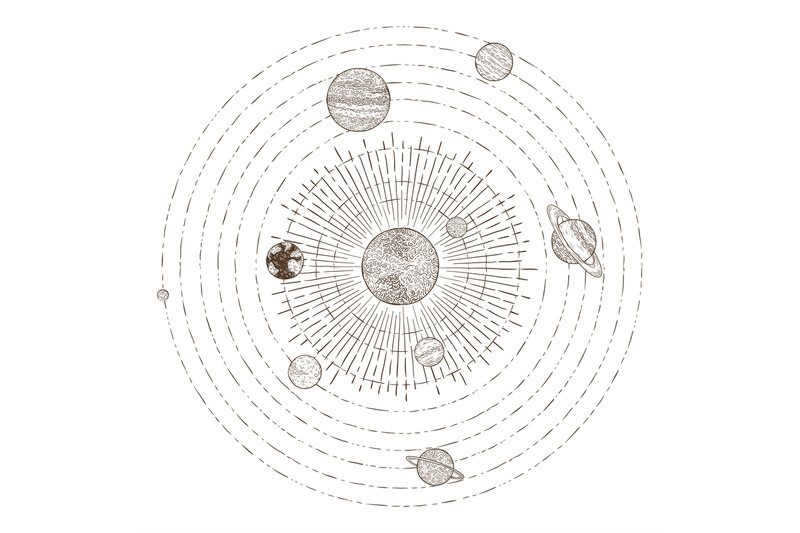 solar-system-planets-orbits-hand-drawn-sketch-planet-earth-orbit-arou