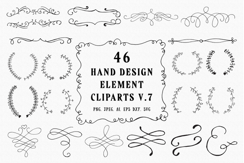 45-hand-design-element-cliparts-ver-7