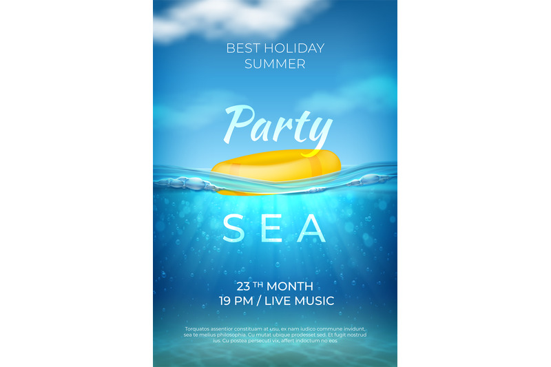 realistic-summer-poster-sea-underwater-pool-party-design-ocean-beach