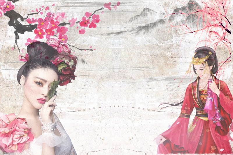 Geisha Japanese Backgrounds with free clipart By The Paper Princess ...