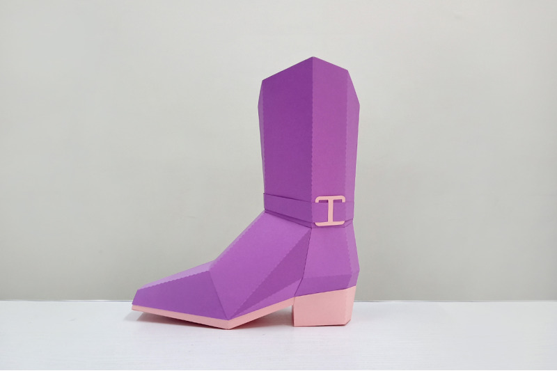 diy-cowgirl-boots-3d-papercraft