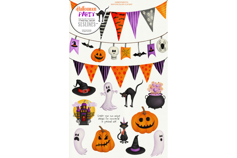 halloween-party-ghosts-pumpkins-spooky-clipart