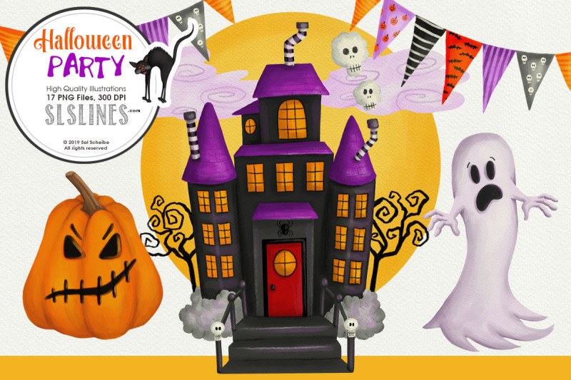 halloween-party-ghosts-pumpkins-spooky-clipart