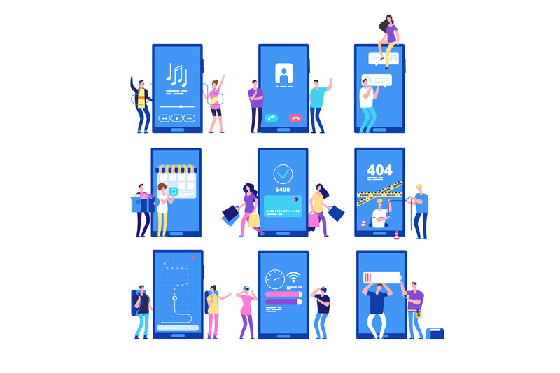 phone-app-and-people-small-flat-characters-interact-with-smartphone-a