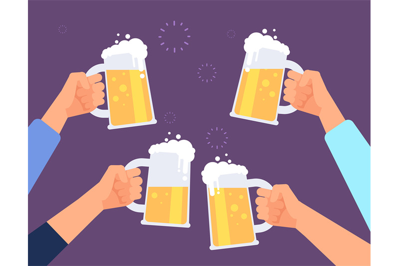 hands-holding-beer-glasses-cheerful-people-clinking-mates-drinking-b