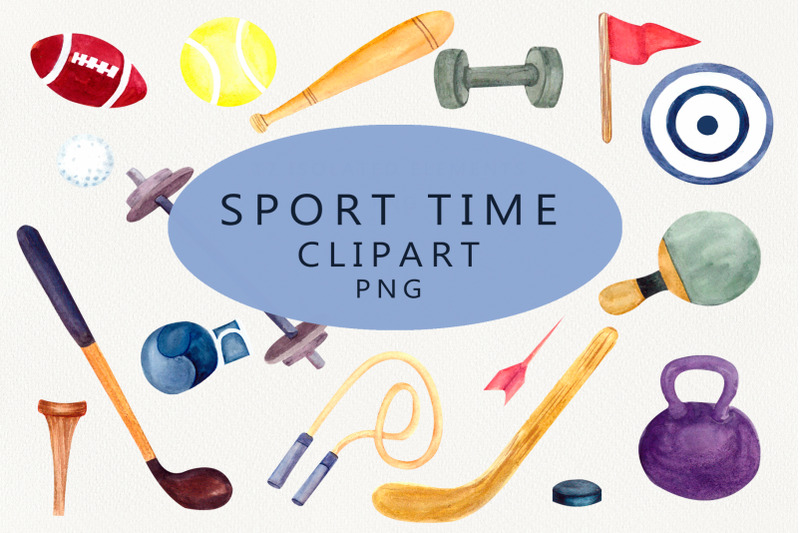 sports-time-watercolor-clipart