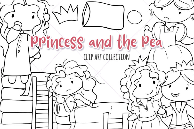 princess-and-the-pea-digital-stamps