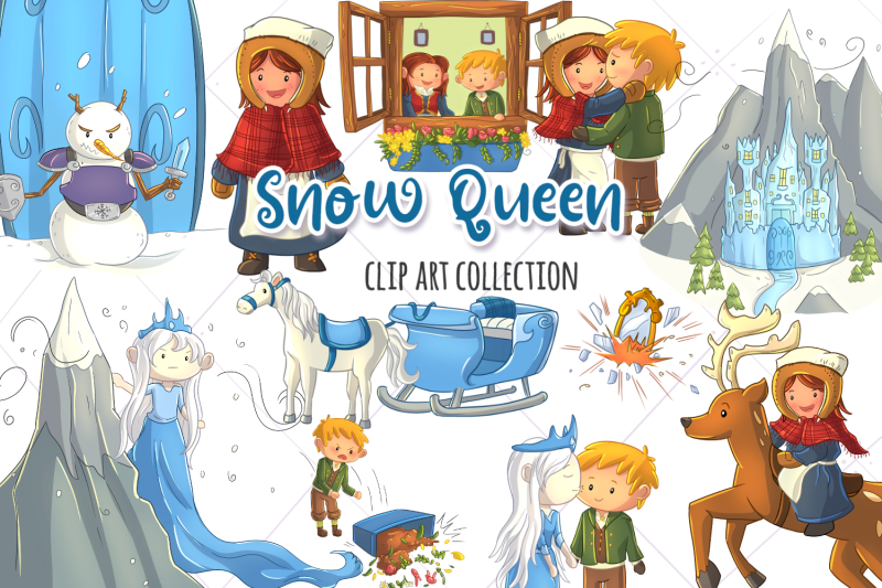 snow-queen-fairy-tale-clip-art-collection