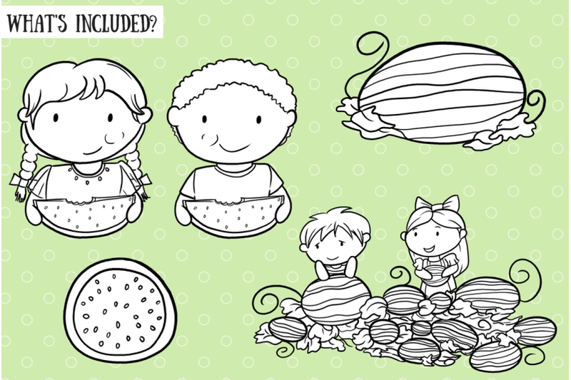 watermelon-patch-summer-digital-stamps