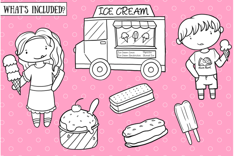 ice-cream-truck-summer-digital-stamps
