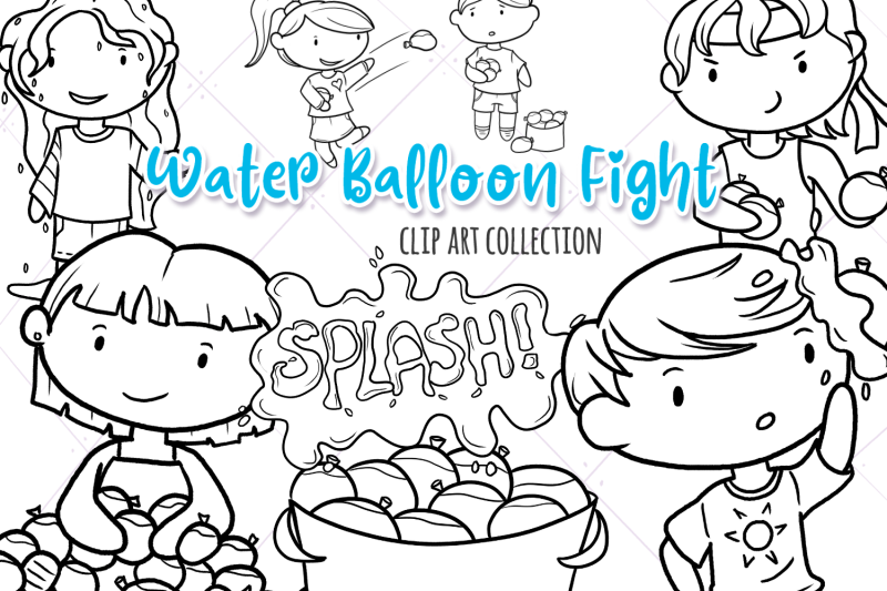 water-balloon-fight-digital-stamps