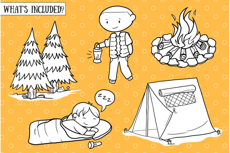 going-camping-digital-stamps
