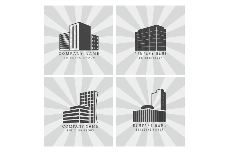 grey-real-estate-construction-business-logo-set-vector-buildings-icon