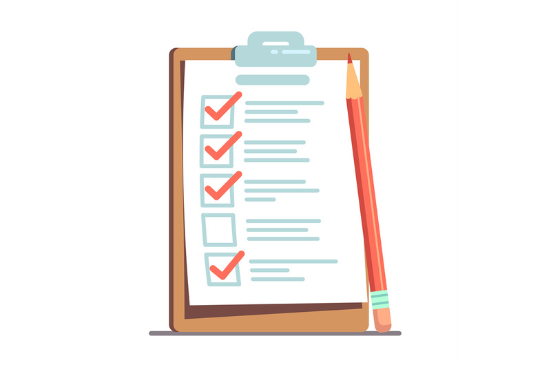 schedule-check-or-to-do-list-with-pencil-vector-illustration