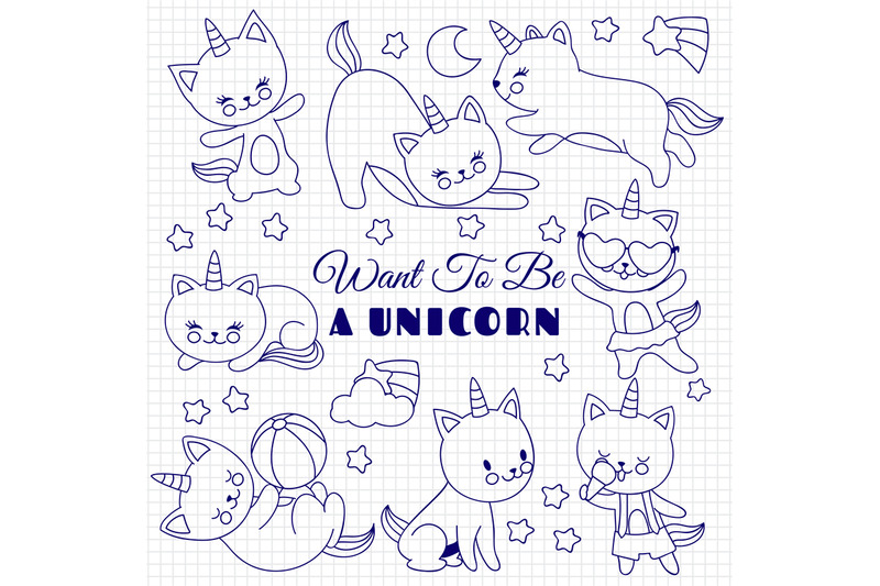 cute-cats-like-unicorn-vector-set-cartoon-kittens-on-school-notebook