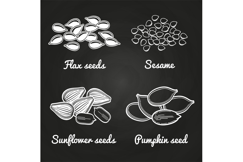 sesame-pumpkin-sunflower-flax-seeds-on-chalkboard