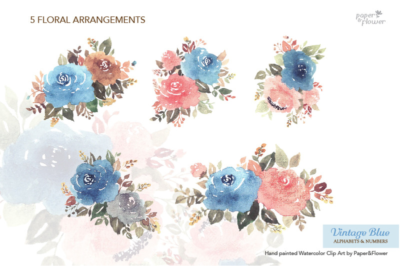 floral-watercolor-alphabets-vintage-blue-set