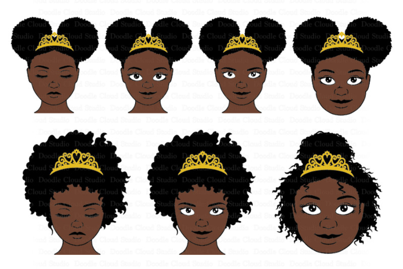black-princesses-and-queen-with-crown-svg-afro-puff-crown-svg