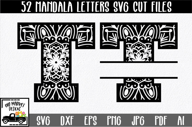 Download Mandala Monogram SVG Cut File Bundle - Includes Regular and Split Lett By Shannon Keyser ...