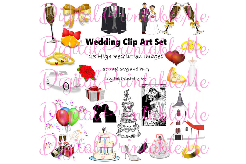 wedding-clip-art-set-23-images-pack-instant-download-digital-prin