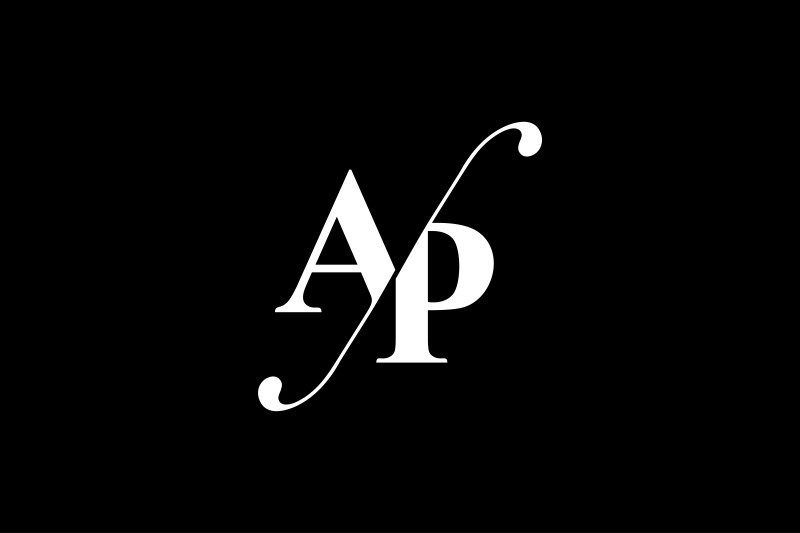 AP Monogram Logo design By Vectorseller | TheHungryJPEG.com