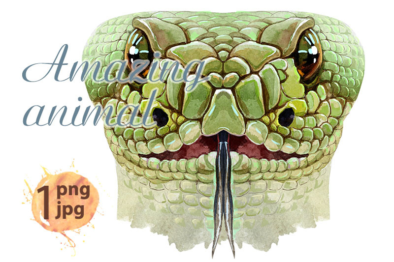snake-horoscope-character-watercolor-illustration