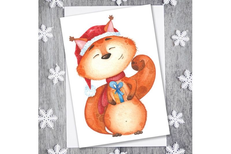 watercolor-christmas-set-characters-clipart-illustrations-santa-claus