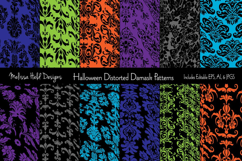 halloween-distorted-damask-patterns