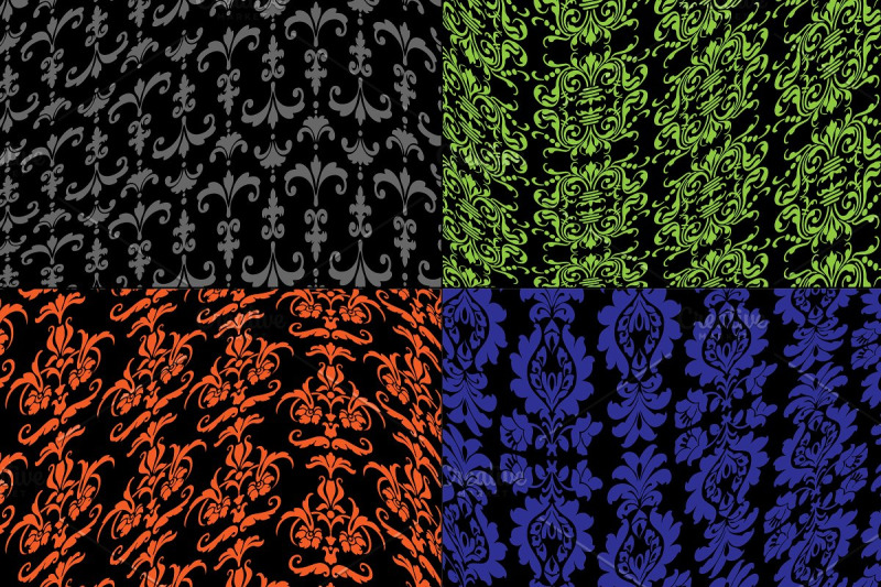 halloween-distorted-damask-patterns