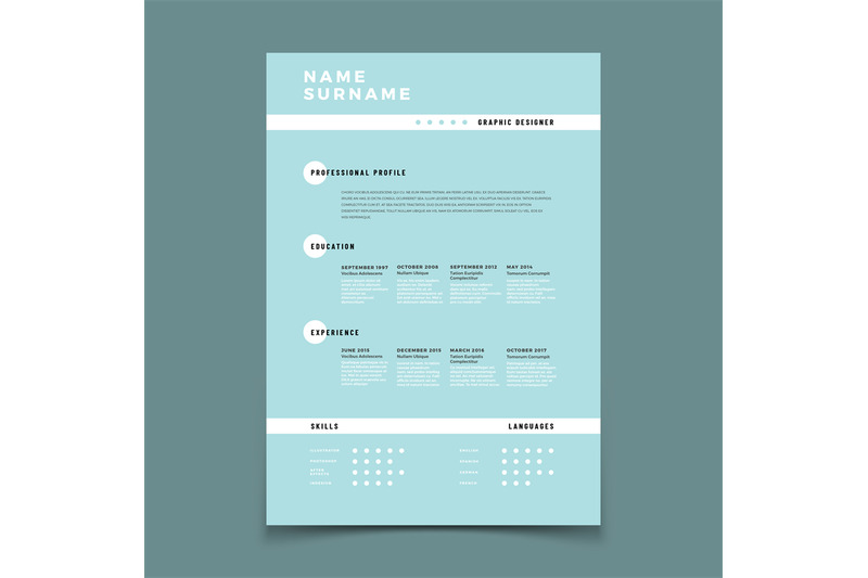 cv-resume-employment-application-form-with-job-description-vector-tem