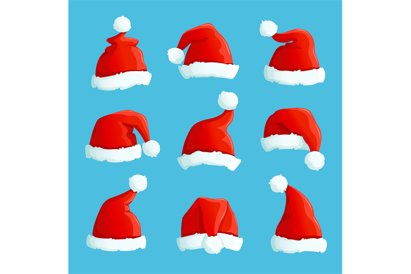 santa-hats-cartoon-christmas-costume-caps-with-fur-santa-claus-hat-v